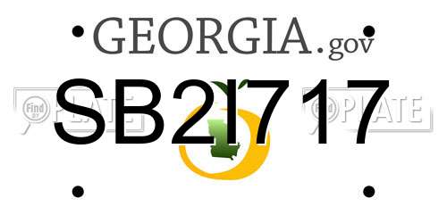 SB2I717 Georgia License Plate