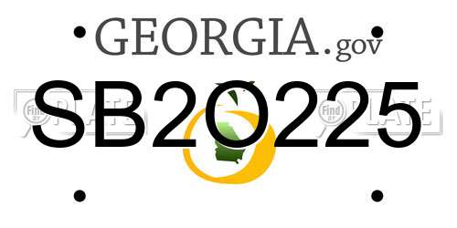 SB2O225 Georgia License Plate