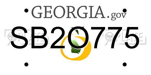 SB2O775 Georgia License Plate