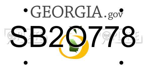 SB2O778 Georgia License Plate