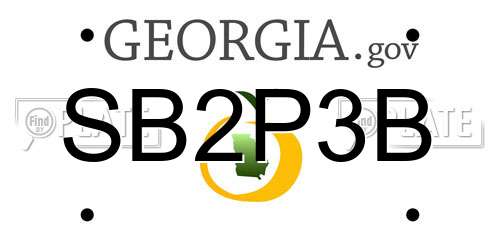 SB2P3B Georgia License Plate