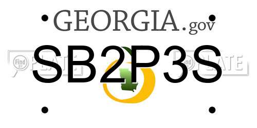 SB2P3S Georgia License Plate