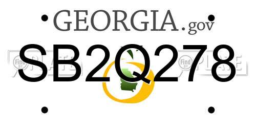 SB2Q278 Georgia License Plate