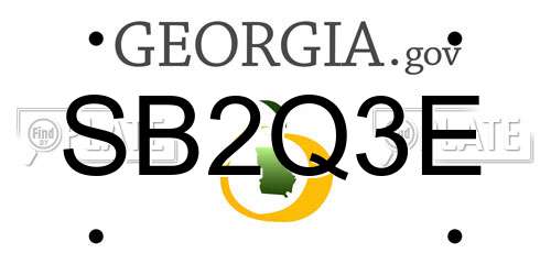 SB2Q3E Georgia License Plate