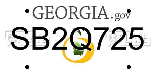 SB2Q725 Georgia License Plate