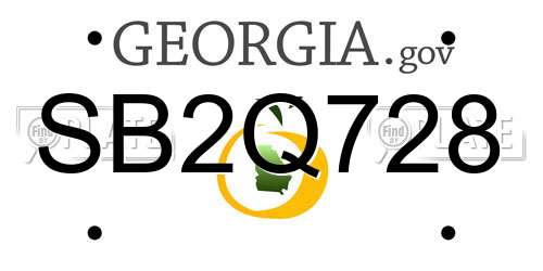 SB2Q728 Georgia License Plate