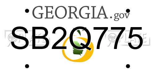 SB2Q775 Georgia License Plate