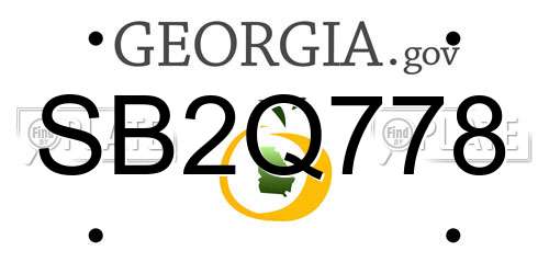 SB2Q778 Georgia License Plate