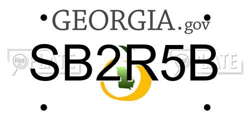 SB2R5B Georgia License Plate