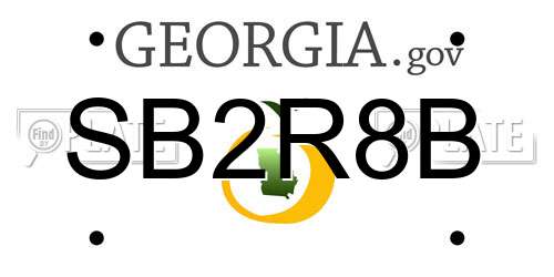 SB2R8B Georgia License Plate