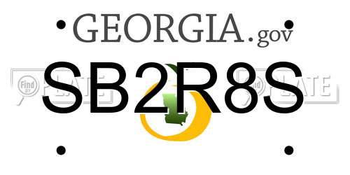 SB2R8S Georgia License Plate