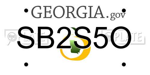 SB2S5O Georgia License Plate