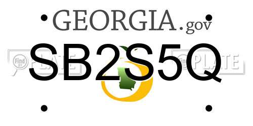 SB2S5Q Georgia License Plate