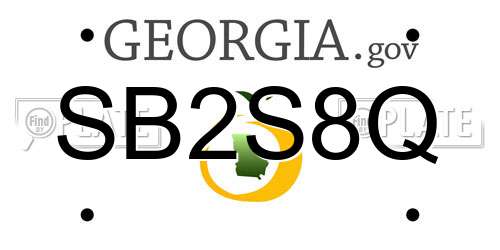 SB2S8Q Georgia License Plate