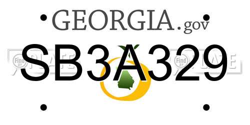 SB3A329 Georgia License Plate