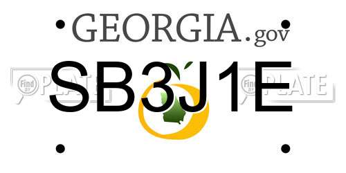 SB3J1E Georgia License Plate