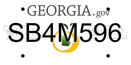 SB4M596 Georgia License Plate