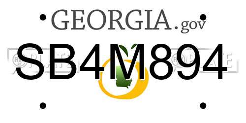SB4M894 Georgia License Plate