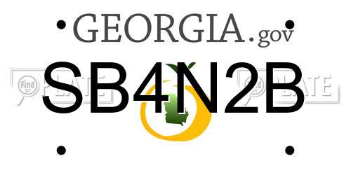 SB4N2B Georgia License Plate