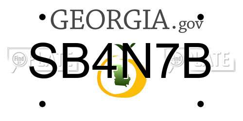 SB4N7B Georgia License Plate