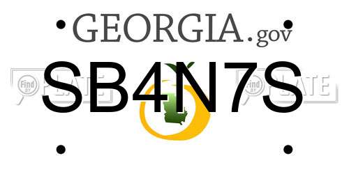 SB4N7S Georgia License Plate