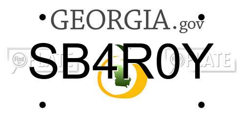 SB4R0Y Georgia License Plate