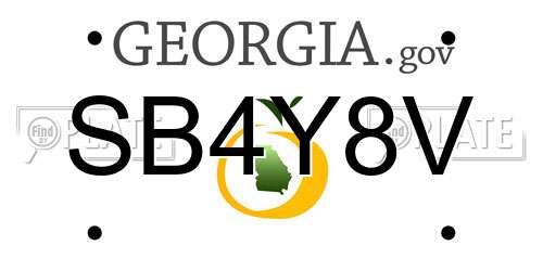 SB4Y8V Georgia License Plate