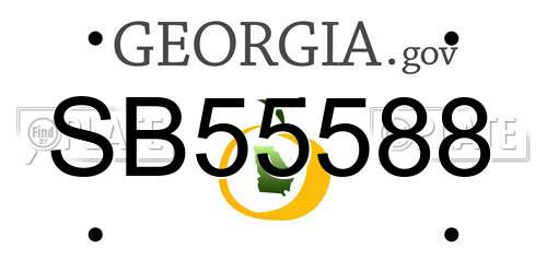 SB55588 Georgia License Plate