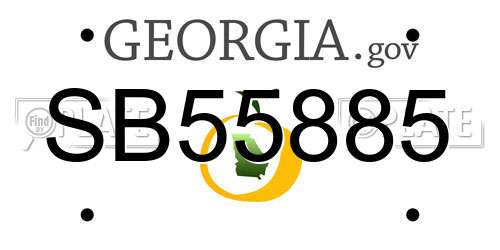 SB55885 Georgia License Plate