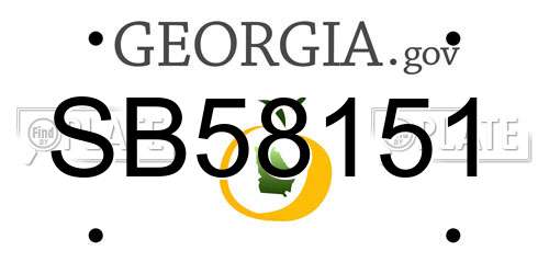 SB58151 Georgia License Plate
