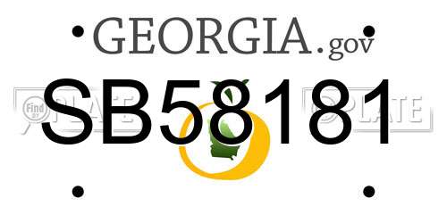 SB58181 Georgia License Plate