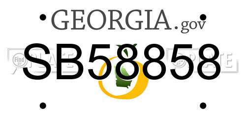 SB58858 Georgia License Plate