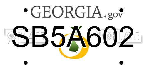 SB5A602 Georgia License Plate