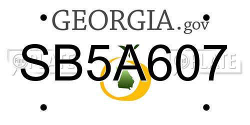 SB5A607 Georgia License Plate