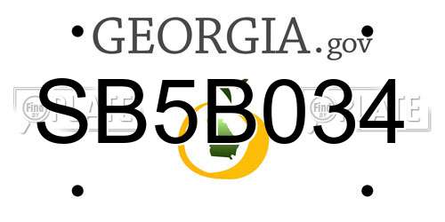 SB5B034 Georgia License Plate
