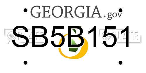 SB5B151 Georgia License Plate