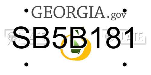 SB5B181 Georgia License Plate