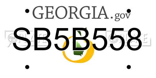 SB5B558 Georgia License Plate