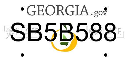 SB5B588 Georgia License Plate