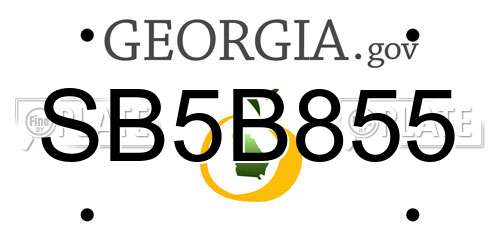SB5B855 Georgia License Plate