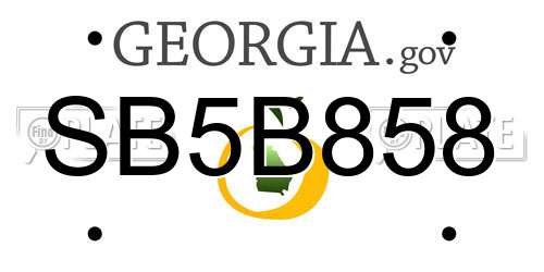 SB5B858 Georgia License Plate