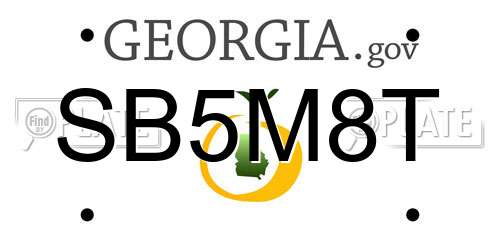 SB5M8T Georgia License Plate