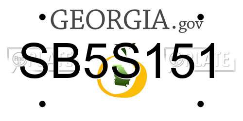 SB5S151 Georgia License Plate