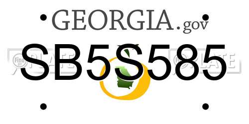 SB5S585 Georgia License Plate