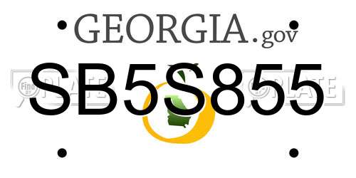 SB5S855 Georgia License Plate