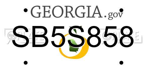 SB5S858 Georgia License Plate