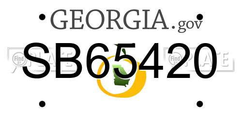 SB65420 Georgia License Plate