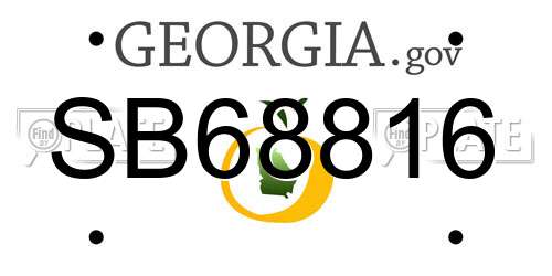 SB68816 Georgia License Plate