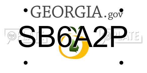 SB6A2P Georgia License Plate