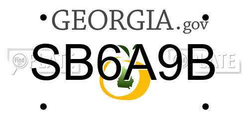 SB6A9B Georgia License Plate